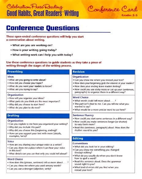 There are also assessment resources available, such as a Conferencing Record for individual students.