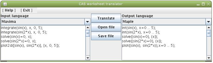 Figure 6. The main window of CAS-Translator.