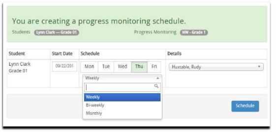 Students should be progress monitored on grade level probes at least MONTHLY if a second FAST progress monitoring measure is in place weekly.