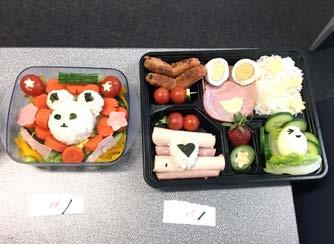 traditions this term. The students were required to include five colours; white, black, red, green and yellow in their obento demonstrating balanced nutrition.