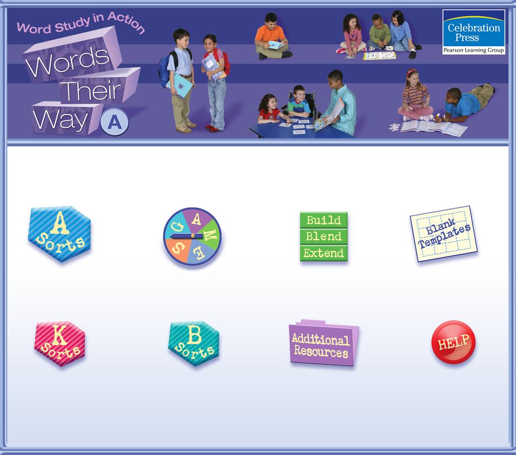Welcome to the Words Their Way: Word Study in Action, Level A, Teacher Resource CD! This CD-ROM contains sorts, games, templates, and much more. all thirty-eight Level A sorts.