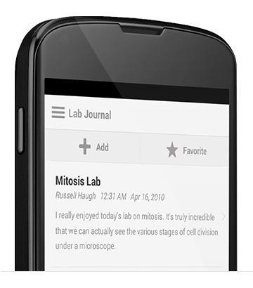Journals Students can reflect on their course Journals through Blackboard Mobile Learn, as well as comment on peer Journals.