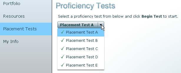 Student Testing Preparation With the exception of Test A, copy to be typed will need to be provided to the student for each Placement Test.