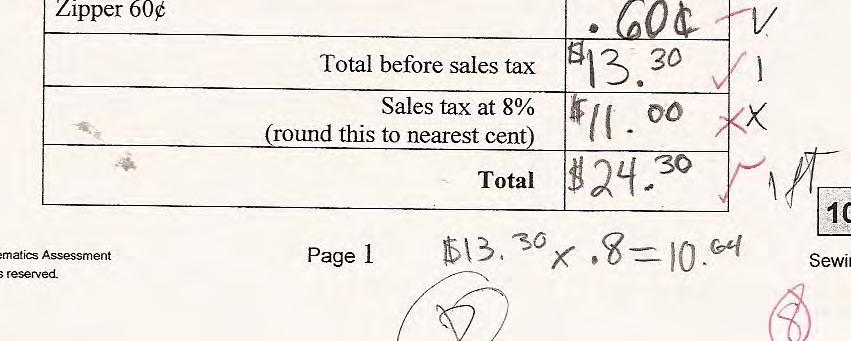 Student B Student C struggles with decimals and percents.