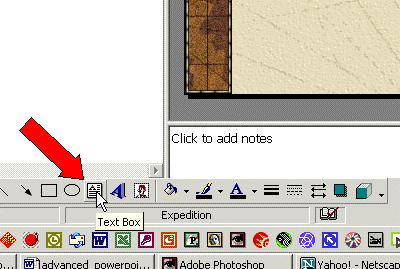 9. Place your cursor in the center of your slide, and left-click and drag a long, rectangular box on the screen (see