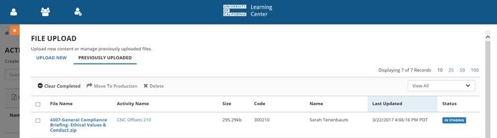 12. Once the course is in staging, click on the course name. More settings will appear. a. Go to Metadata System Defined. Change delivery method to elearning.