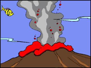 Volcanoes Volcanoes are found in Hawaii And in Washington state too. They also lie deep under the sea, And bubble hot lava, red in hue.
