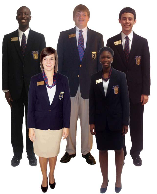 Official Dress Females The official dress for female FBLA members consists of: Standard solid navy blue blazer with the FBLA patch with dress khaki skirt or slacks OR a matching navy blue suit with