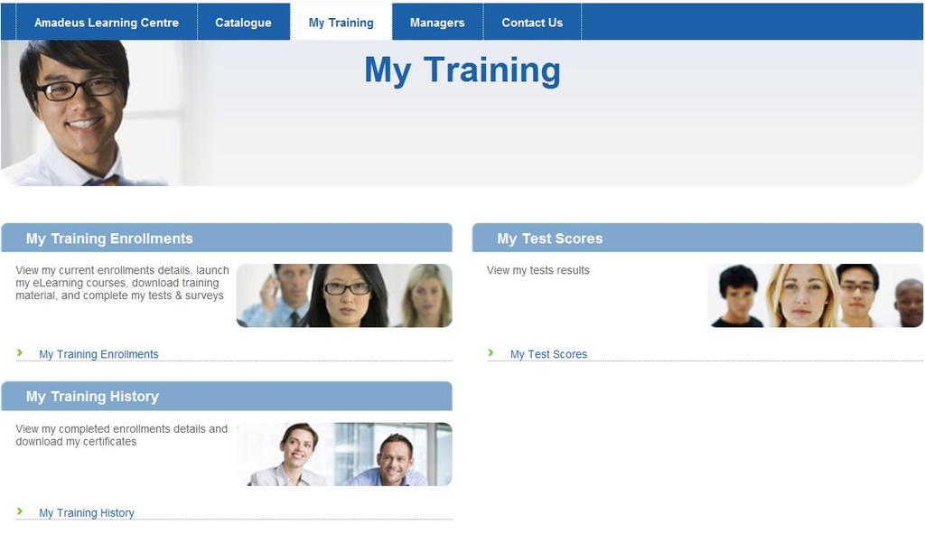 My Training The My Training tab allows you to view the courses you are