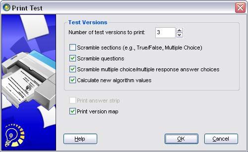 Print a Paper Test After you create or open a test, you can print a paper test in just a few simple steps.
