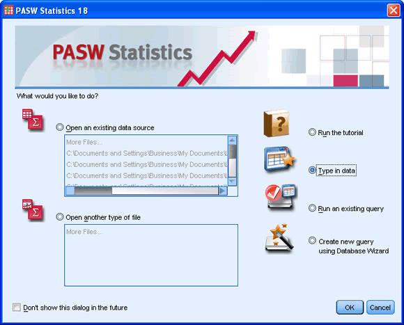 Getting to Know SPSS Creating a New File in SPSS 11 Creating a new file in SPSS is an essential, basic step before you can get fully started using the more complex operations available with this
