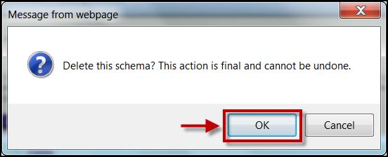 4. Click the action link and select Delete. 5. You will be prompted to confirm deletion of the schema. 6. Click OK. Copying a Grading Schema To copy a Grading Schema: 1.