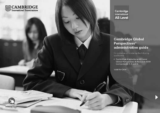 3.7 Submitting Cambridge Global Perspectives work Syllabus Component Component type How to submit your candidates work Cambridge IGCSE Global Perspectives (0457) Cambridge Pre-U Global Perspectives &