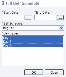 Calendar Day Types and Bell Schedules must be assigned to the calendar. To do so, go to School/District School. Search for and select to View the school. Click the Acad. Session tab.