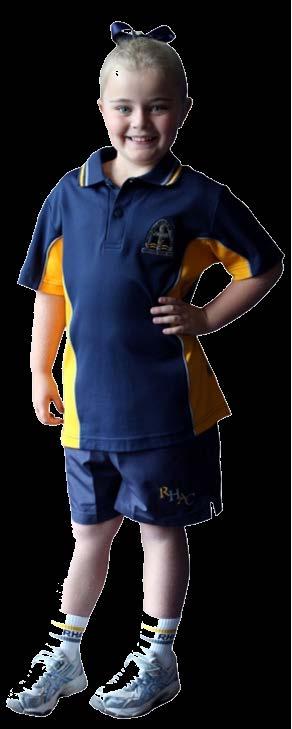 SPORT UNIFORM GUIDELINES SUMMER - TERM ONE AND FOUR Polo Shirt Skorts Shorts Sports Cap Navy and gold polo shirt for girls