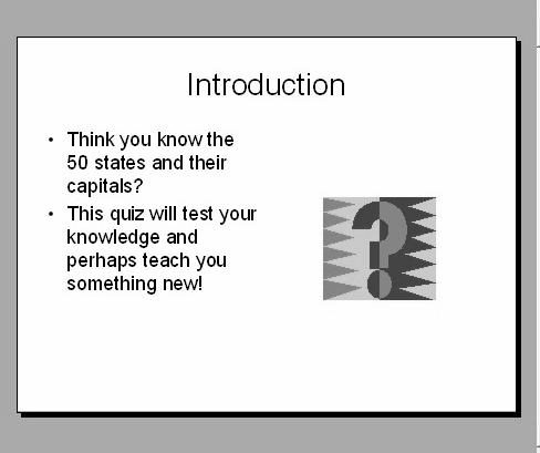 Lesson 10: PowerPoint Presentations Beyond the Basics Type Question in the Search box and click on Search or hit Enter After a second or two you will see thumbnail sketches of Question Mark graphics