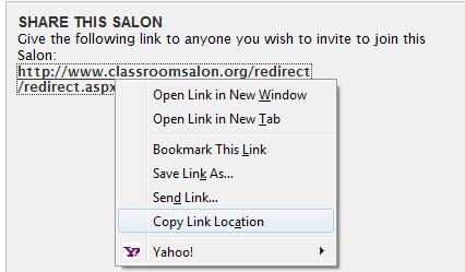 the salon link you provided, they will be able to join as shown below. They can also see who is in the salon already.