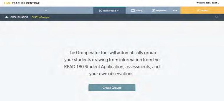 Groupinator The Groupinator is used to group students for READ 180 instruction.