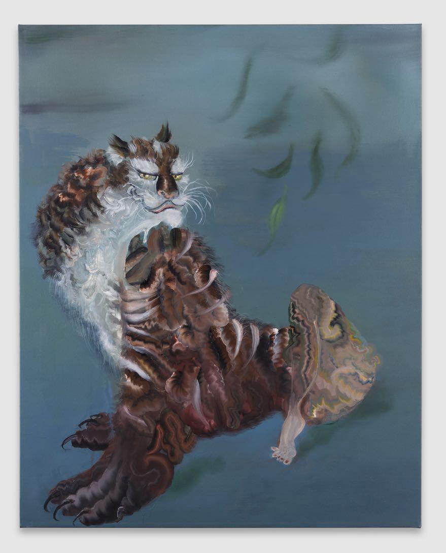 Cat with Sexy Leg, 2016 Oil on