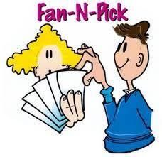 Student #1 holds question cards in a fan and says, Pick a card.
