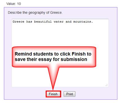 Essays If you use essays in your lesson, you can view the essays within the ScoreCenter area (see the previous section View or Change Scores). Please note the following important information. 1.