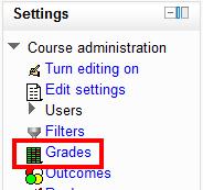 3. Scroll down to the left hand bottom of the screen and select Grades under Settings (see