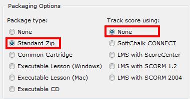 Non Scored Lessons (Non Cloud Users) Within SoftChalk, you can package a lesson in a.zip format. Then upload this.zip file into Moodle and unzip it. See the steps below.