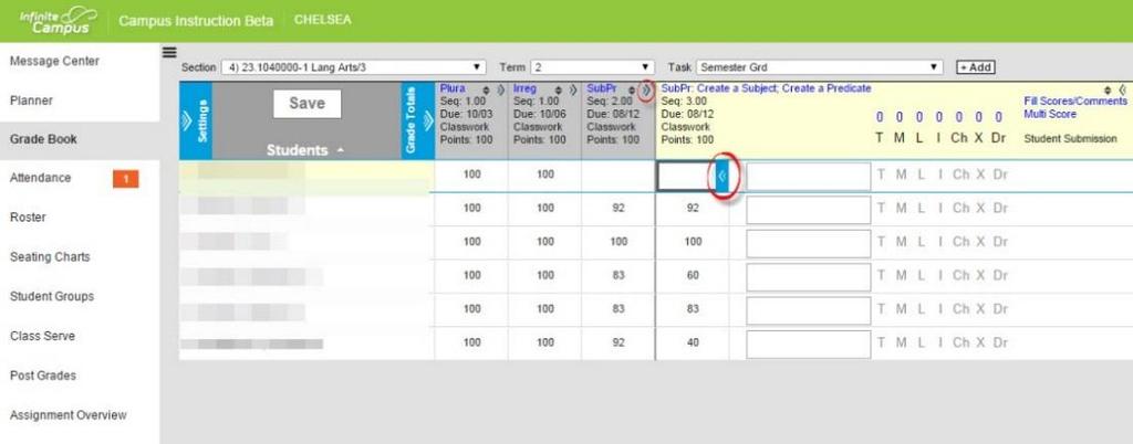 Setting Up the Grade Book, Continued Scoring Assignments Assignments are scored in the Grade Book.