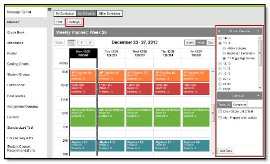 Viewing and Managing Your Schedule Student Information Department Setting Up the Planner This section contains information about following