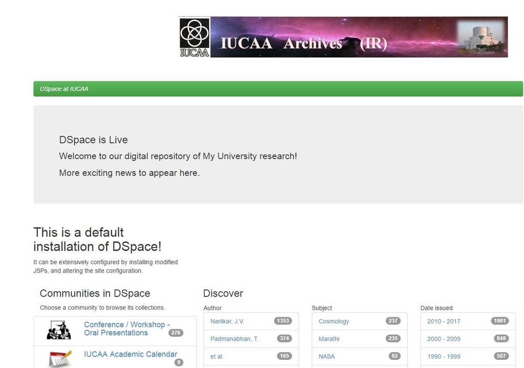 Institutional Repository@IUCAA National Conference on Library