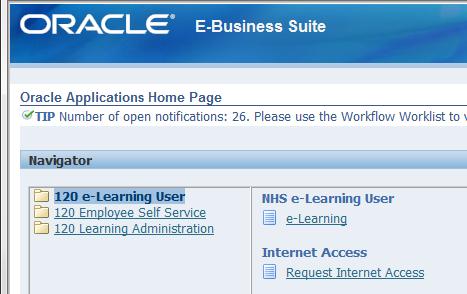 including elearning and classroom sessions. elearning packages are normally displayed at the top as the image across shows.