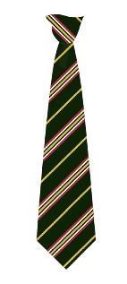 Tie Official Tudor Grange School clip on tie, reaching the waist.