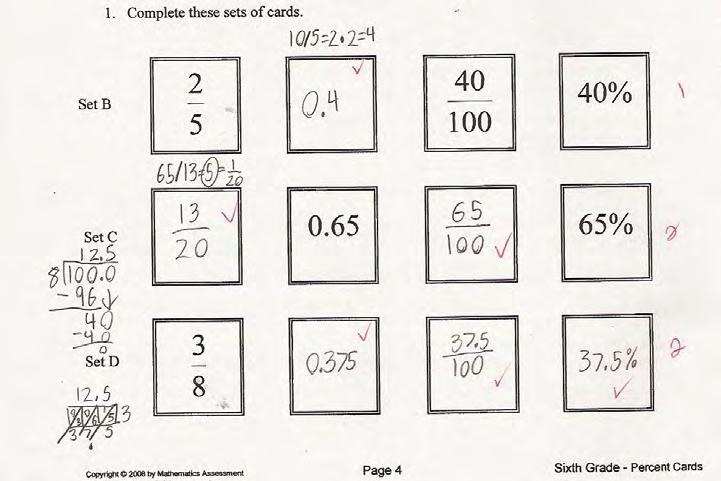 Student B uses a unit fraction approach to thinking about the conversions. If one fifth equals 2/10ths, then 2/5 equals 4/10ths.