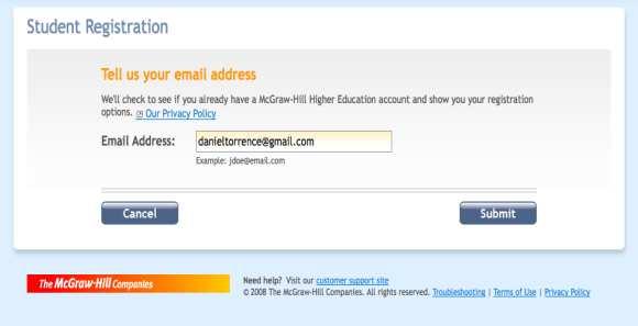 3. Enter your school email address If you already have a McGraw-Hill account, you