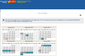 Select the first instructional day using the calendar icon, continue by
