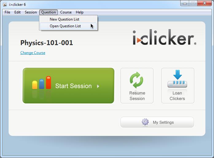 i>clicker v6.1 User Guide 40 2 - Preparing for Class > Creating a Question List Edit a Question List After a question list has been created and saved, it may be edited.