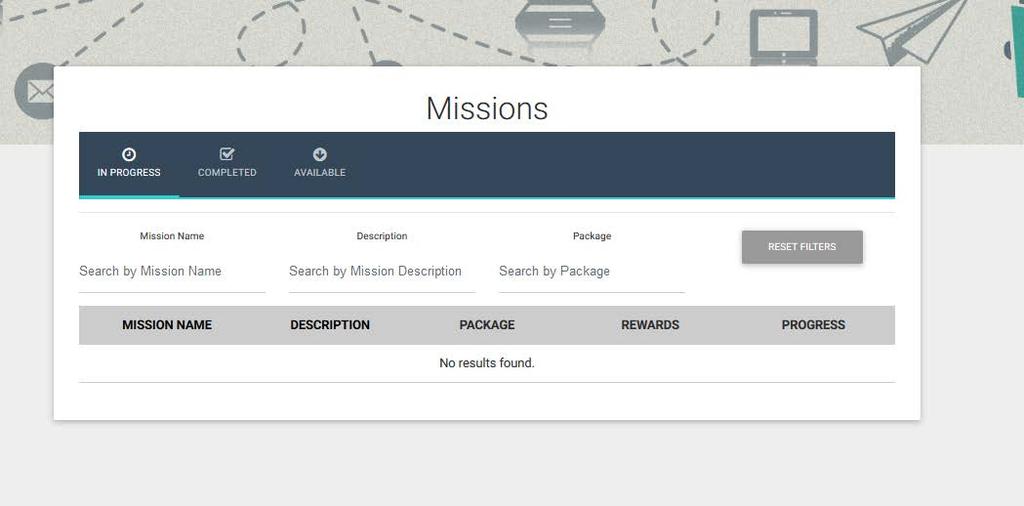 My MISSIONS From this page, you can manage the Missions that your class has been assigned.