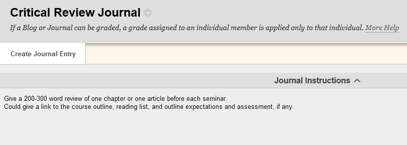 FINDING BLOGS AND JOURNALS Enter the Blackboard module for which you are submitting work. Click on the Tools link from the module menu and click on Journals or Blogs.