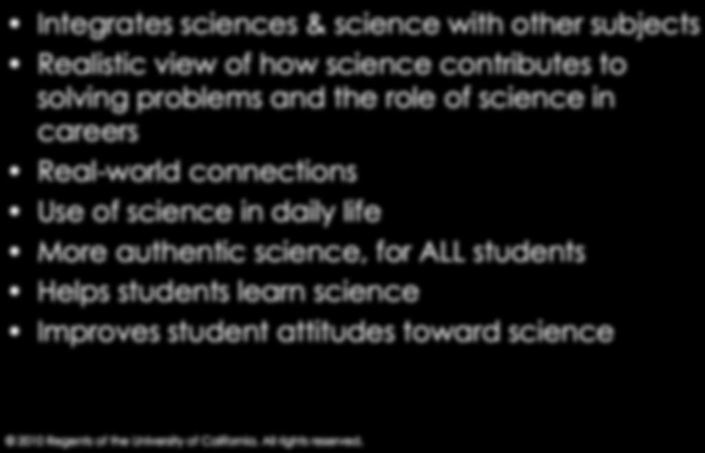 Why Use Issue-Oriented Science?