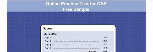 This shows your scores for each part of the test.