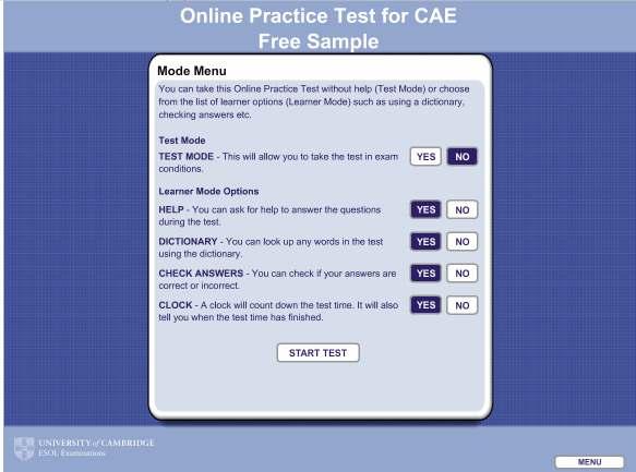 Certificate in Advanced English Online Practice Test Free Sample How to complete the CAE Online Practice Test Free Sample: Reading Welcome to the Certificate in Advanced English Online Practice Test