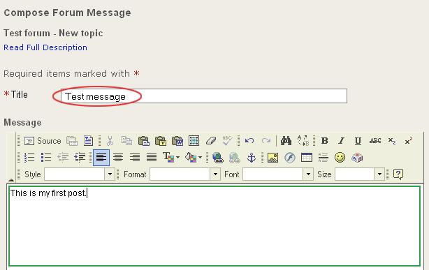 4. Before typing a message in the green rectangle, please enter a