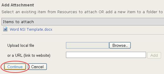 7. If you need to attach more than one file, press the Browse button again.