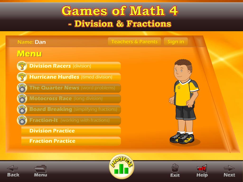 Getting Started - Figure 3 The goal of each game is to achieve the required number of points (while building math skills).