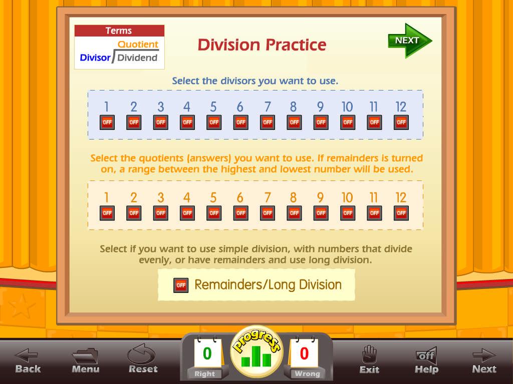 Lesson 2 Figure 1 Select the type of practice you want to take. You can set the time for a timed test or you can set the number of questions for an untimed test.