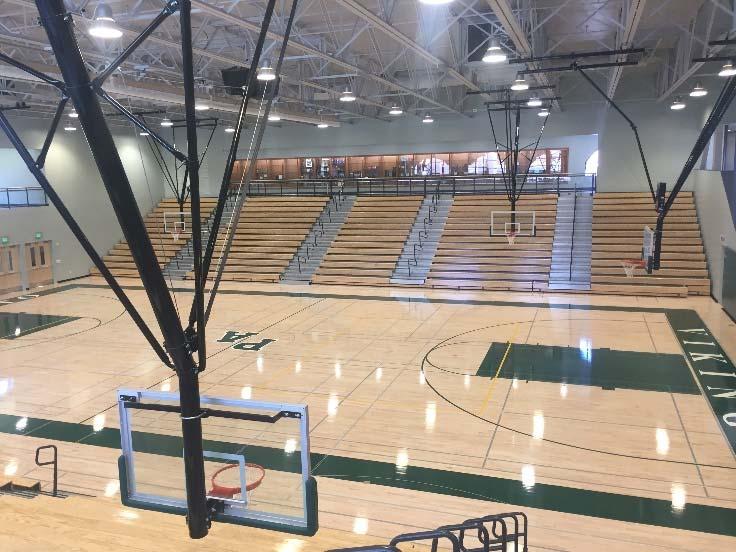 Palo Alto High School Indoor PE and Athletic Facilities Work on the interior and exterior of the building is substantially complete, and punch list corrections are in progress.