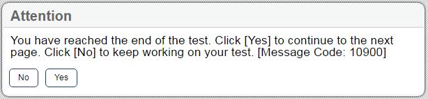 the global menu. Sample Item Page with End Test Button To end a test: 1. Students click End Test.