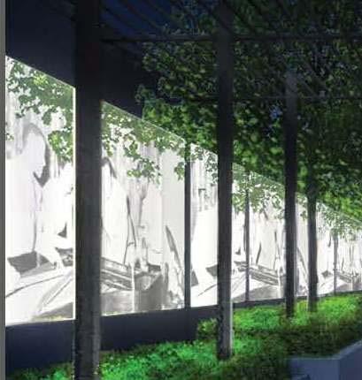 Cultural Wall At Night (Conceptual) Design placed