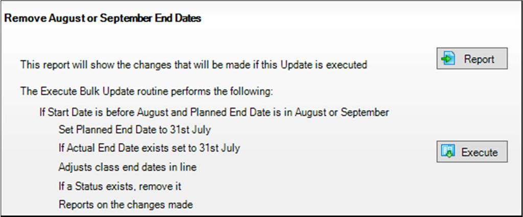 Running the Bulk Update Courses Routines (Only required if End dates are incorrect or Status need resetting) Please read carefully and completely before undertaking.