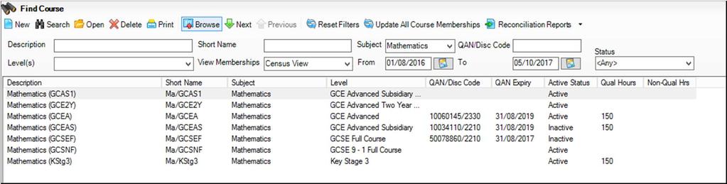 Check the QWS QN Code is present and correct It is good practice that all qualification hour courses have the QWS QN available and essential for all new 2017/2018 courses where results are not yet